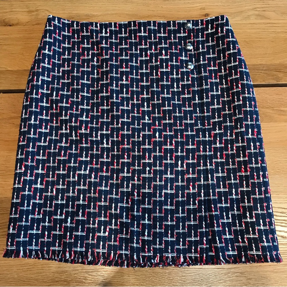 NWT Talbots Blue, Red & White Skirt - 14P